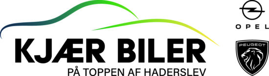 Kjær Biler logo med Brands farve